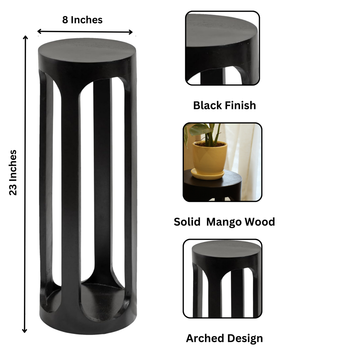 Wooden Display Table with Wooden Planter Combo for Elegant Home Styling