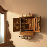 Handcrafted Teak Wood Jewellery Cabinet – Spacious 16×20×3.2 Inch Organizer with Drawer & Multi-Storage Sections