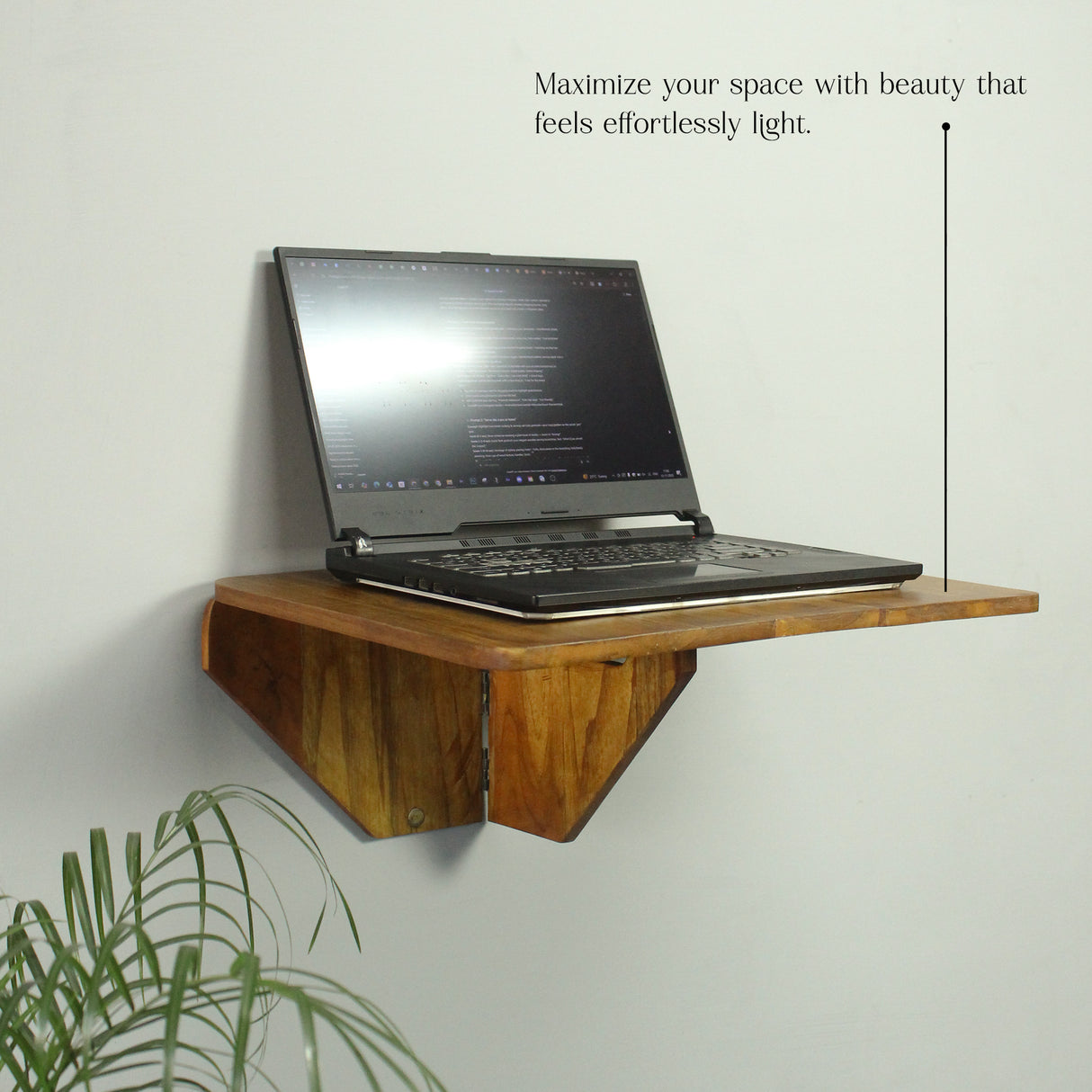 Premium Wall-Mounted Wooden Laptop Shelf | Space-Saving Foldable Desk for Work-from-Home | Strong Support Stand | Smooth Finish | Study & Office Table for Small Spaces