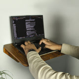 Premium Wall-Mounted Wooden Laptop Shelf | Space-Saving Foldable Desk for Work-from-Home | Strong Support Stand | Smooth Finish | Study & Office Table for Small Spaces
