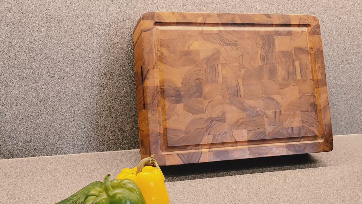 Salebrate Premium Teak End Grain Cutting Board – Extra Thick Butcher